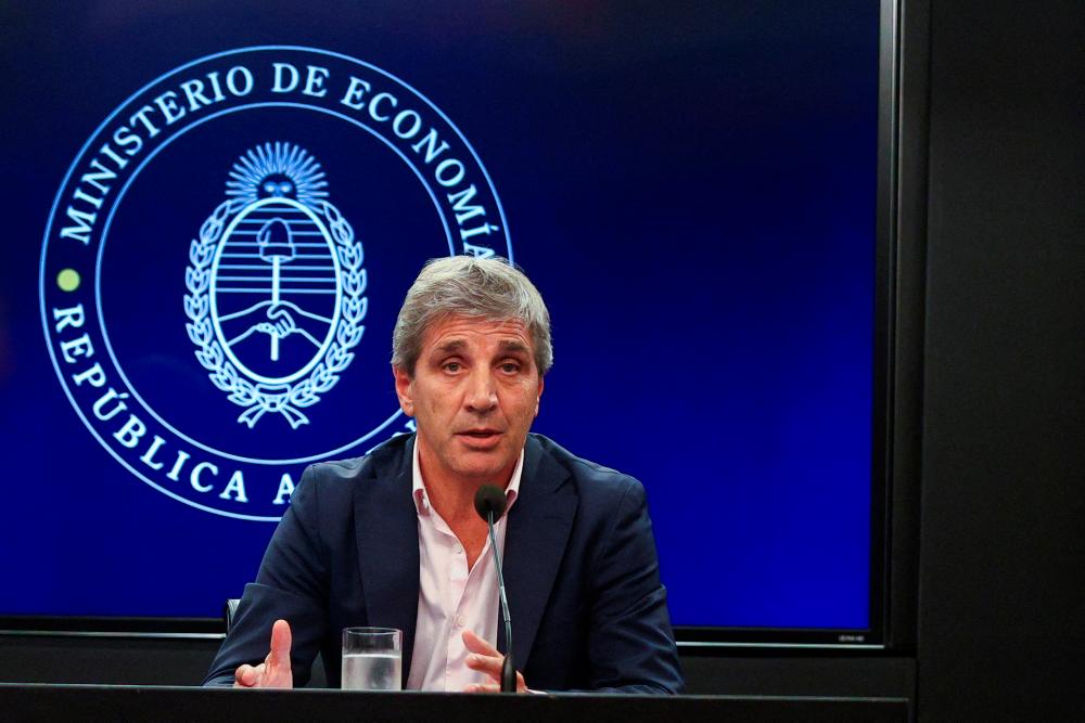 Caputo speaking during a press conference following an agreement with the IMF on the latest review of the country’s US$44 billion debt programme in Buenos Aires on Wednesday. – Reuterspic