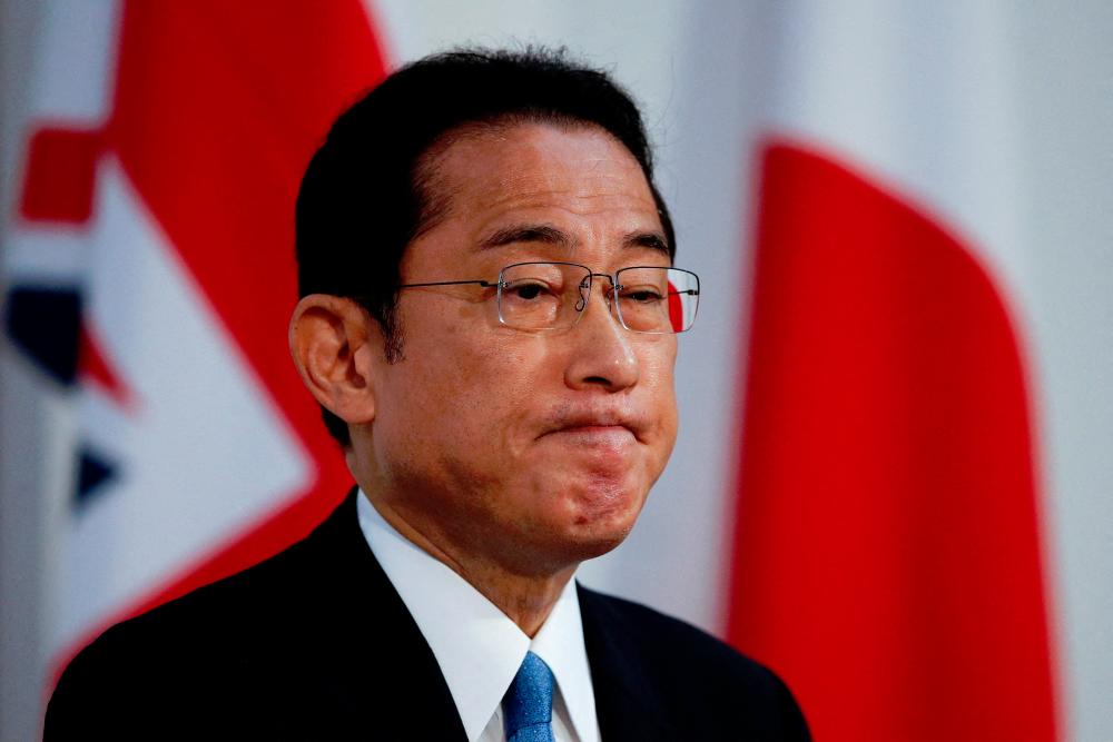 Japanese Prime Minister Fumio Kishida delivers a speech at the Guildhall in London, Britain May 5, 2022. - REUTERSpix