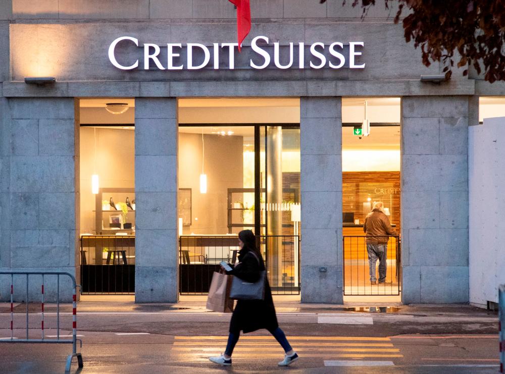 The logo of Credit Suisse is seen in front of a branch office in Bern. – Reuterspic