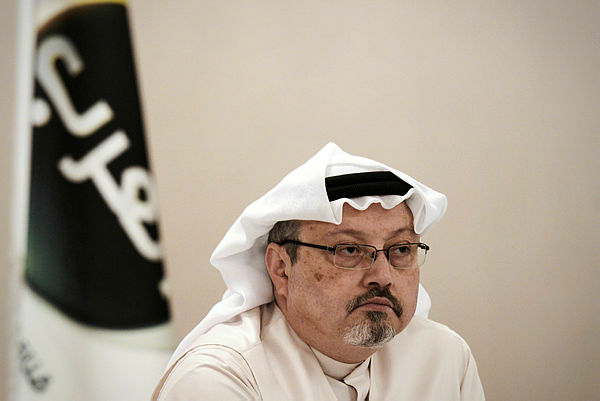 In this file photo taken on Dec 15, 2014, then general manager of Alarab TV, Jamal Khashoggi, looks on during a press conference in the Bahraini capital Manama. — AFP