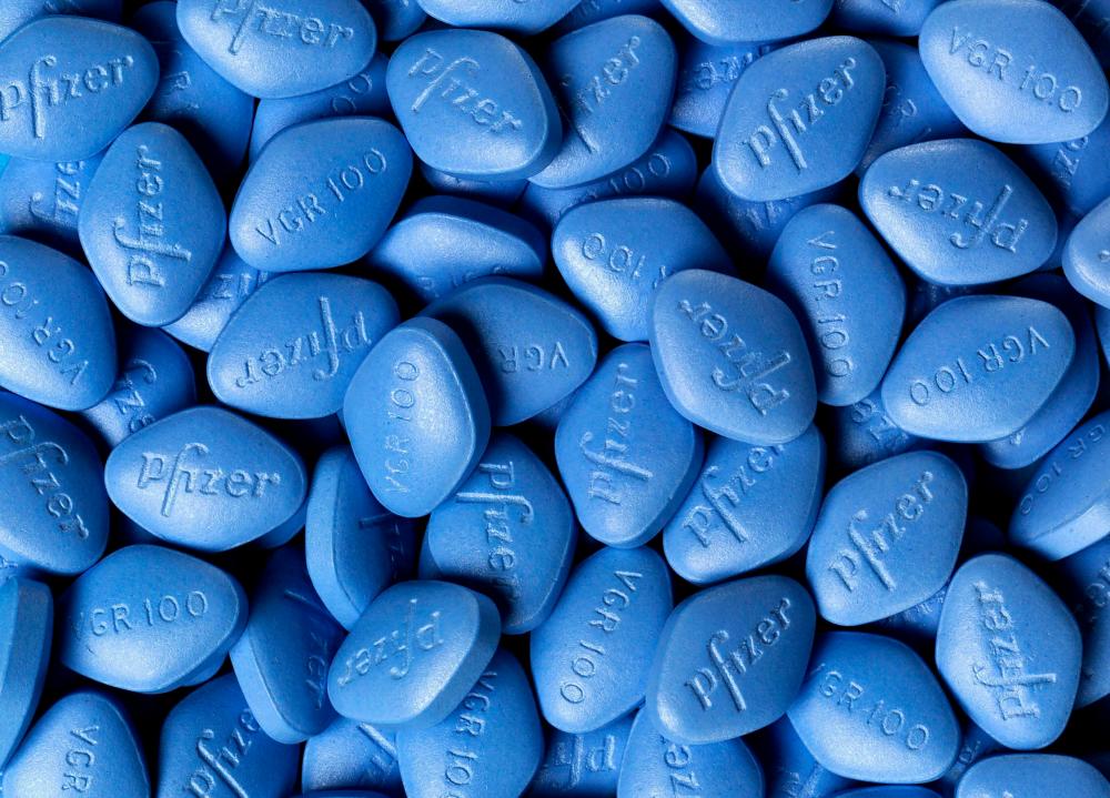 (FILES) This undated file handout picture shows Viagra pills made by Pfizer. The Brazilian army found itself at the heart of a lively controversy after deputy Marcelo Freixo revealed on April 11, 2022, the purchase of 35,000 viagra tablets for soldiers, sparking dozens of sarcastic comments on social networks. AFPPIX