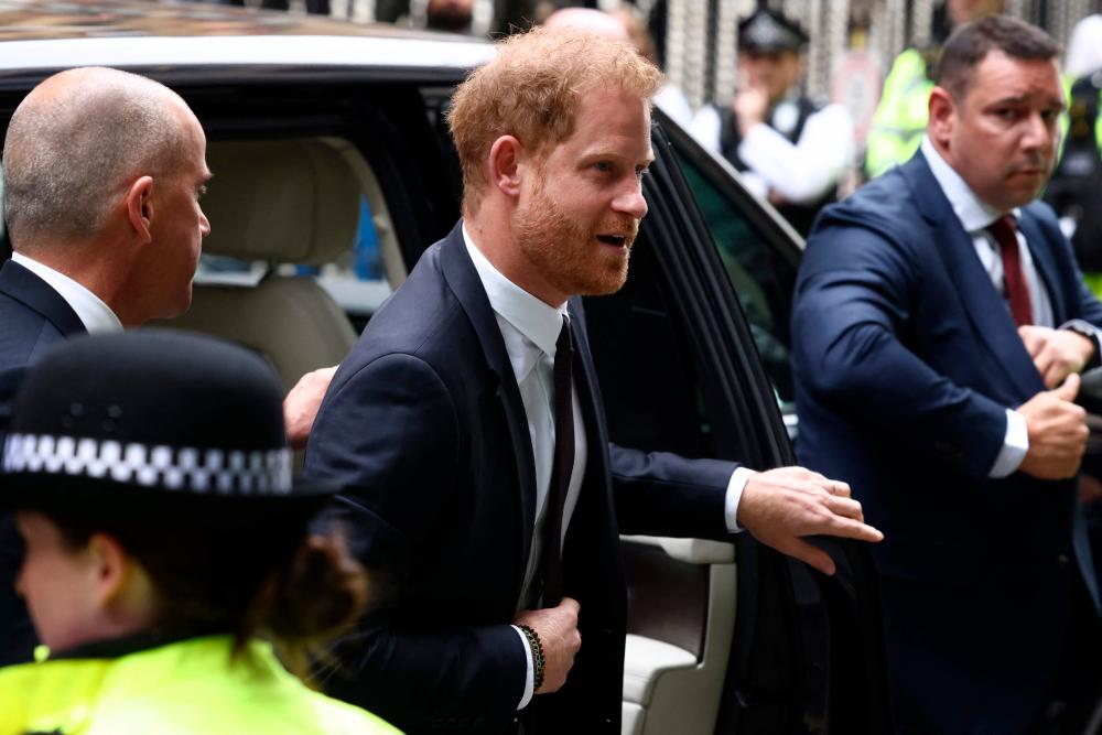 Britain’s Prince Harry, Duke of Sussex, arrives to the Royal Courts of Justice, Britain’s High Court, in central London on June 6, 2023/AFPPix