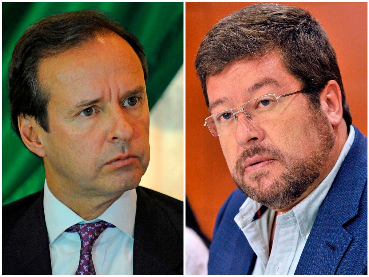 (FILES) (COMBO) This combination of file pictures created on July 24, 2025, shows Bolivian former president Jorge Quiroga (L) and Bolivian presidential candidate for the National Unity Front, Samuel Doria Medina. - Bernal and Aizar RALDES / AFP