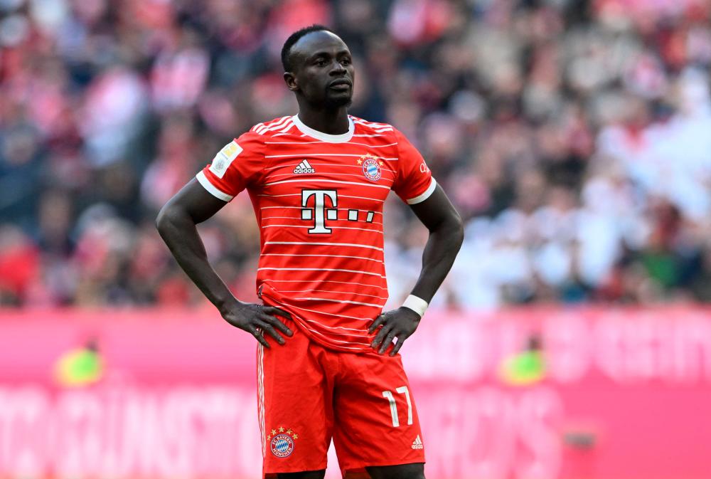 In this file photo taken on March 11, 2023 Bayern Munich’s Senegalese striker Sadio Mane reacts during the German first division Bundesliga football match between FC Bayern Munich v FC Augsburg 1907 in Munich, southern Germany, on March 11, 2023/AFPPix