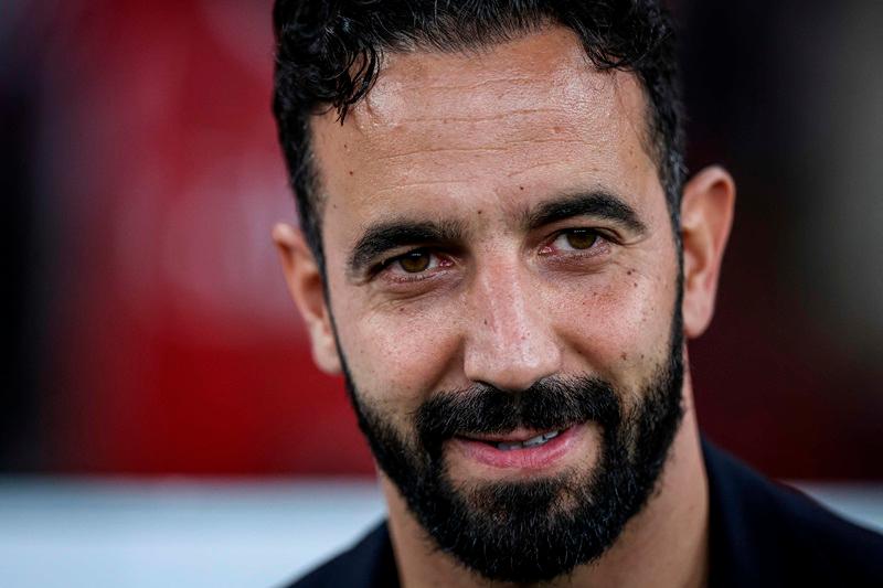 Sporting's Portuguese coach Ruben Amorim is pictured before the Portuguese League football match between SL Benfica and Sporting Lisbon at the Luz stadium in Lisbon on November 12, 2023. Ruben Amorim was on November 1, 2024, named as the new manager of Manchester United, replacing the sacked Erik ten Hag. The 39-year-old Portuguese coach, who won two Primeira Liga titles with Sporting Lisbon, has signed a deal until 2027 and will join the club on November 11. - PATRICIA DE MELO MOREIRA / AFPpix