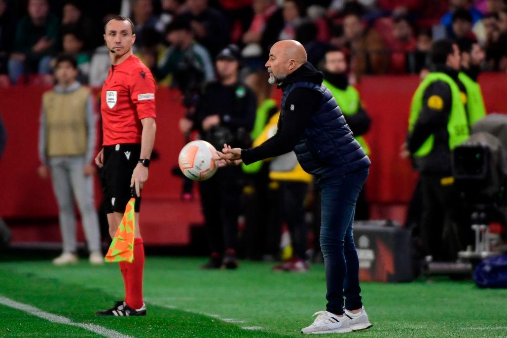 Argentinian Jorge Sampaoli was sacked as coach of struggling Sevilla on March 21, with the club just off the relegation zone. AFPPIX