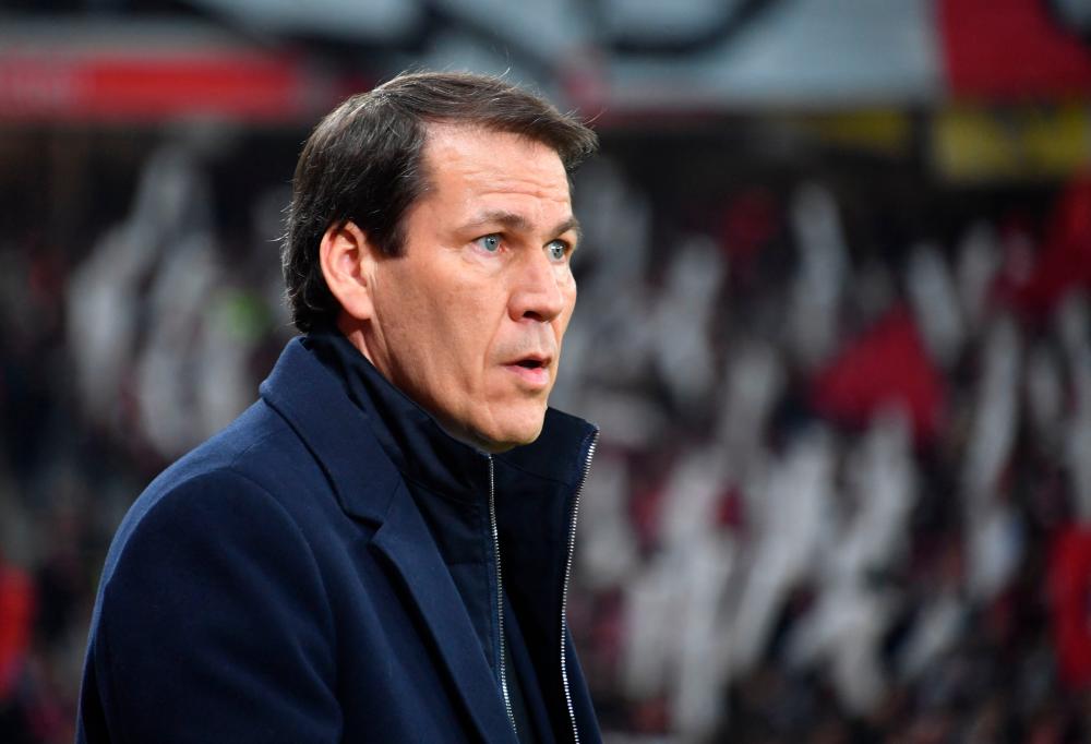 Lyon’s French coach Rudi Garcia looks on during the French L1 football match between Lille LOSC and Olympique Lyonnais at the Pierre-Mauroy stadium in Villeneuve-d’Ascq, near Lille, northern France on March 8, 2020/AFPPix