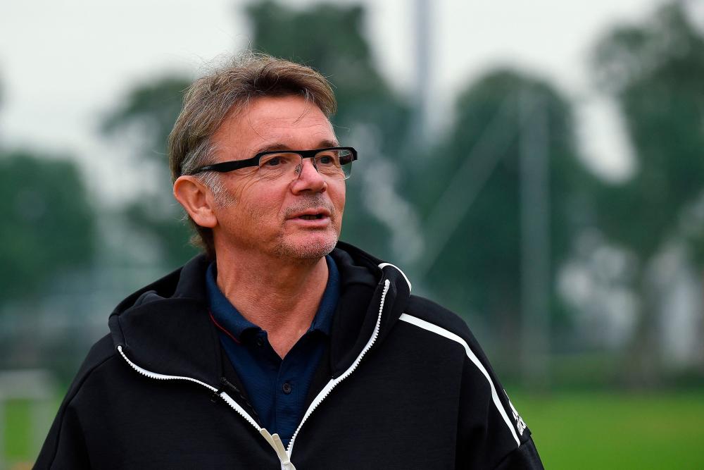 This file photo taken on January 13, 2020 shows former French football player and then technical director of the Promotion Fund of Vietnamese Football Talent (PVF) academy Philippe Troussier speaking during an interview with AFP in Hung Yen province. AFPPIX