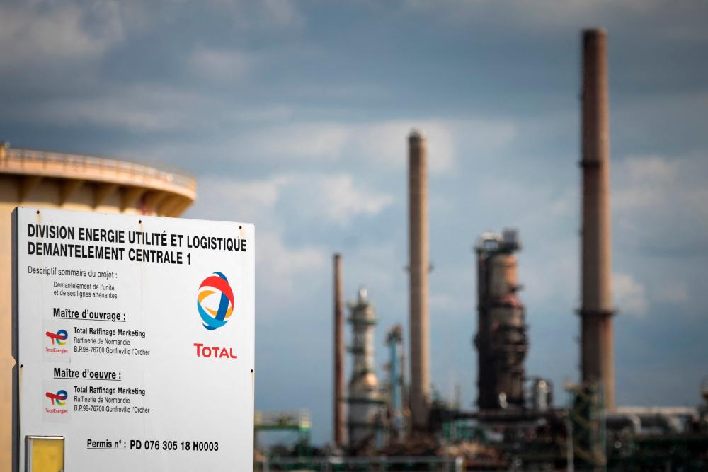 View of TotalEnergies’ refinery site, in Gonfreville-l’Orcher, near Le Havre, northwestern France. TotalEnergies announced bumper earnings for 2022, with a record net profit of US$20.5 billion. – AFPpic