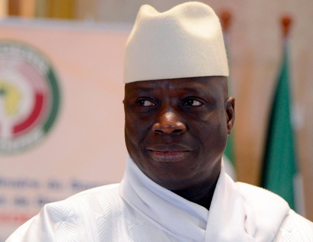 This file photo taken on March 28, 2014 shows President Yahya Jammeh of Gambia attending the 44th summit of the 15-nation west African bloc Ecowas at the Felix Houphouet-Boigny Foundation in Yamoussoukro. — AFP