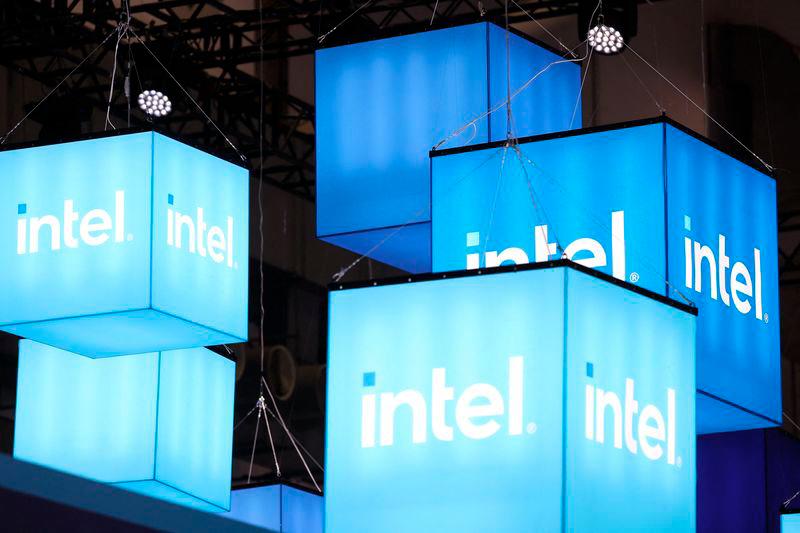 The logo of Intel is seen during the Computex 2024 expo in Taipei on June 4, 2024. Chip-making giant Intel on September 16, 2024 said it was delaying its plans to build two mega chip-making factories in Germany and Poland as the company faces lower demand than anticipated. - AFPPIX