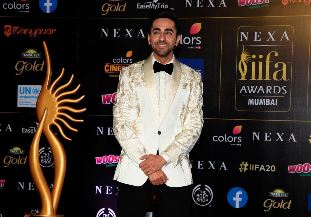 This file photo taken on September 18, 2019 shows Bollywood actor Ayushmann Khurrana arriving for the 20th International Indian Film Academy (IIFA) Awards at the NSCI Dome in Mumbai. / AFP / Sujit JAISWAL