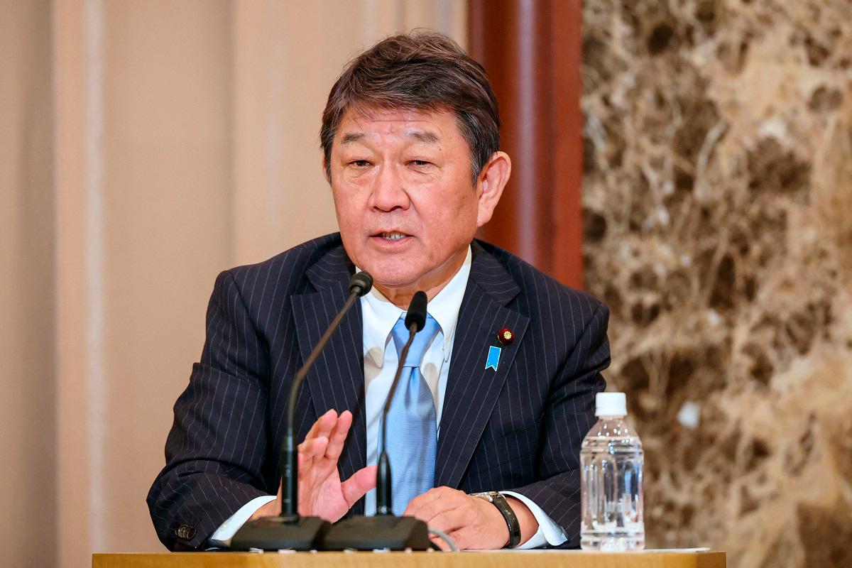 (FILES) Liberal Democratic Party (LDP) secretary general Toshimitsu Motegi. - Takashi Aoyama / POOL / AFP