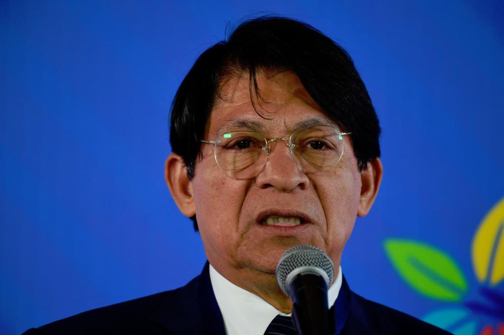 Nicaraguan Foreign Minister Denis Moncada speaks with the press in the framework of the Ministerial Meeting of the Coordinating Bureau of the Non Aligned Movement in Caracas, Venezuela. Nicaragua. - AFPpix