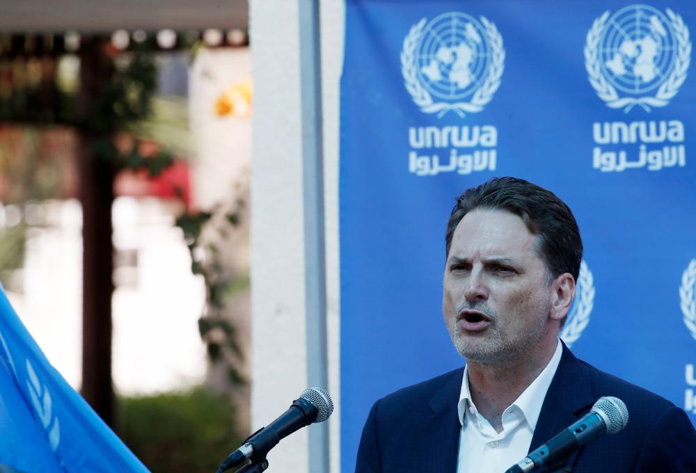 In this file photo taken on Aug 27 shows Pierre Krahenbuhl, Commissioner-General of the United Nations Relief and Works Agency for Palestine (UNRWA), giving a press conference in Gaza City. — AFP