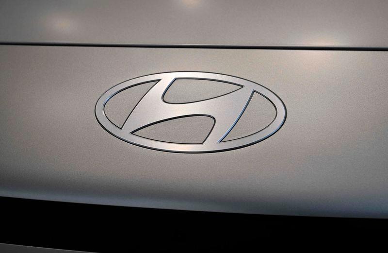 Hyundai Motor logo on the Ioniq 6 electric car at a dealership in Seoul - AFPpix