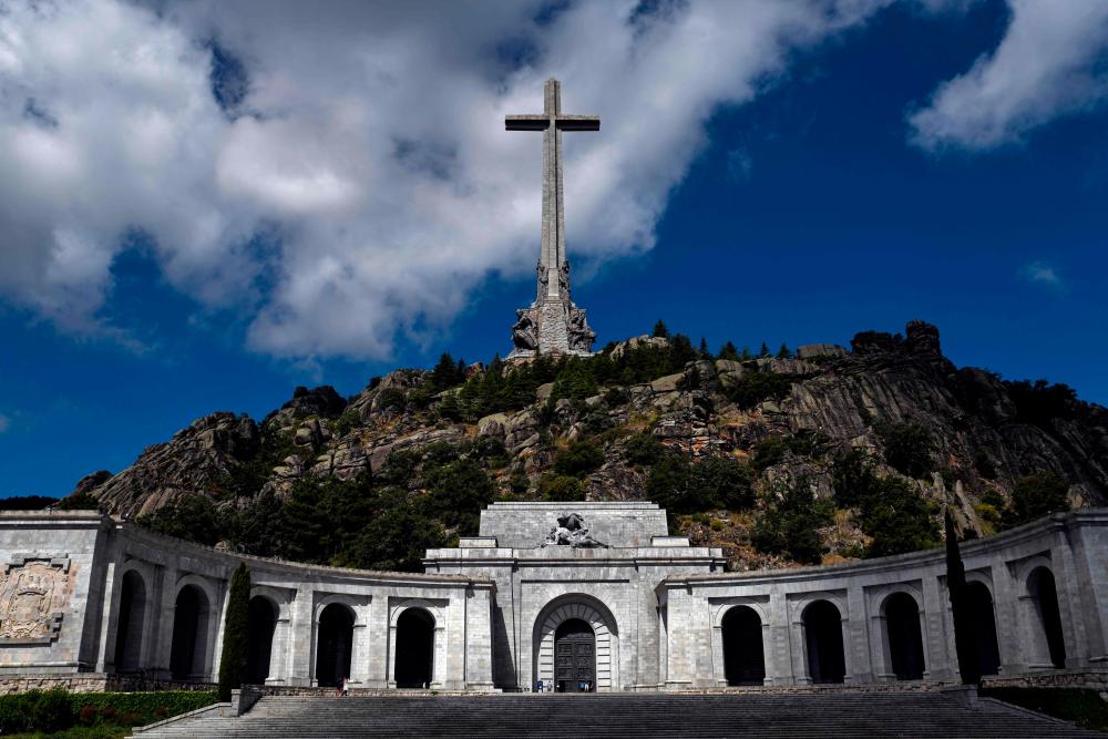 This file photo taken on July 03, 2018 in San Lorenzo del Escorial, near Madrid, shows the Valle de los Caidos (The Valley of the Fallen), a monument to the Francoist combatants who died during the Spanish civil war and Spain’s General Francisco Franco’s final resting place. — AFP
