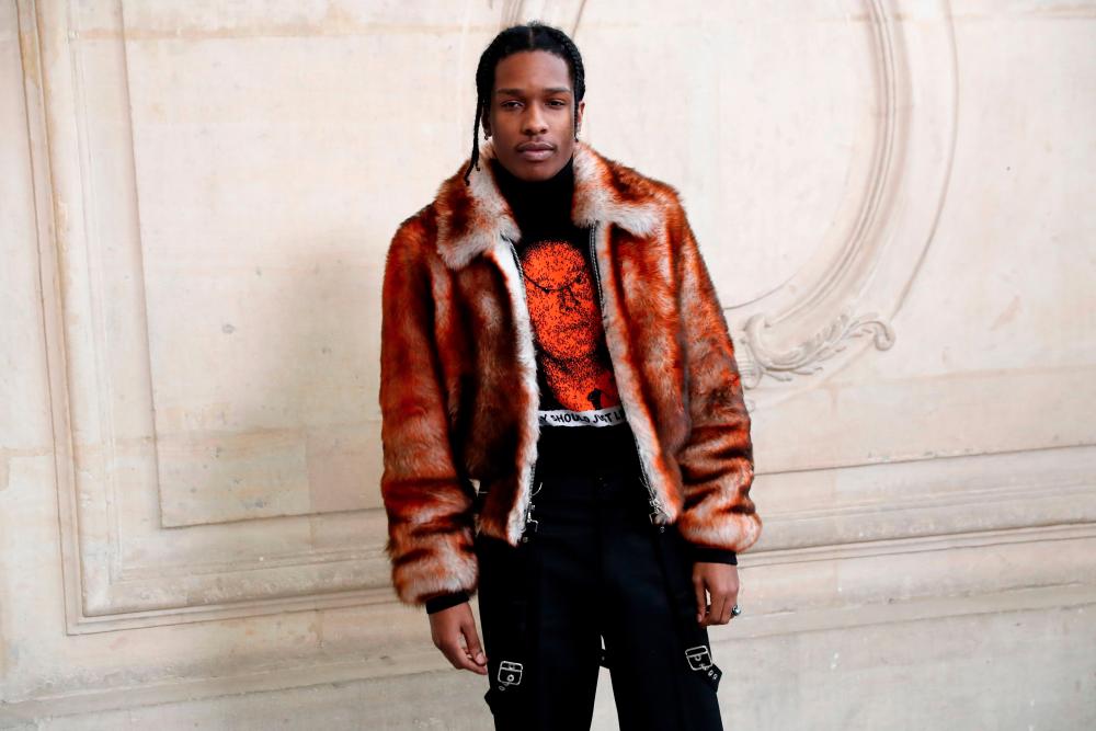 In this file photo taken on Jan 23, 2017, US rapper ASAP Rocky poses before the Christian Dior 2017 spring/summer Haute Couture collection fashion show in Paris. — AFP