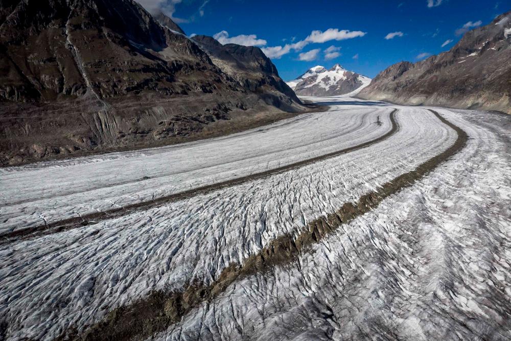 This file photo taken on Oct 1, 2019 shows the Aletsch glacier above Bettmeralp in the Swiss Alps. — AFP
