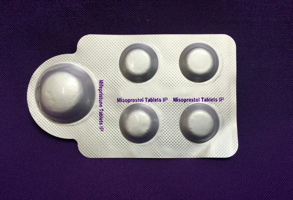 In this file photo taken on October 25, 2000 courtesy of Plan C shows a combination pack of mifepristone (L) and misoprostol tablets, two medicines used together, also called the abortion pill. AFPPIX