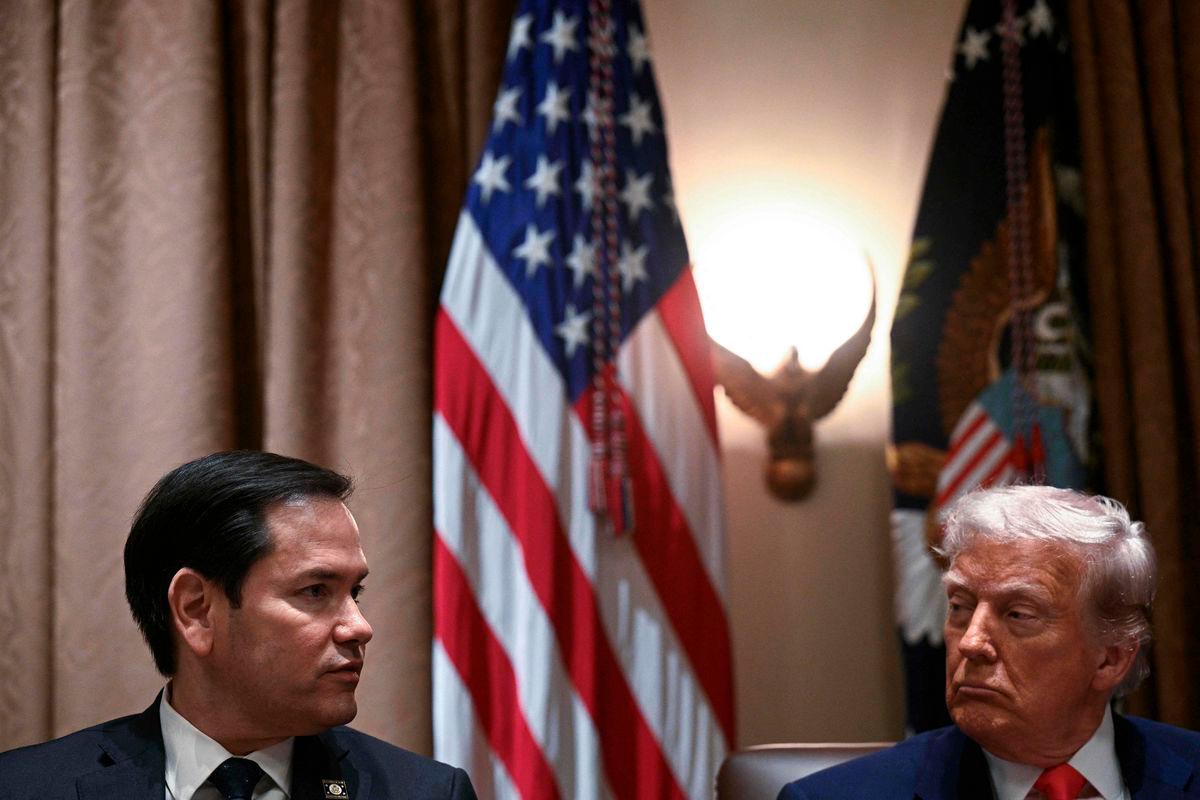 FILEpix: US President Donald Trump listens to Secretary of State Marco Rubio. AFPpix