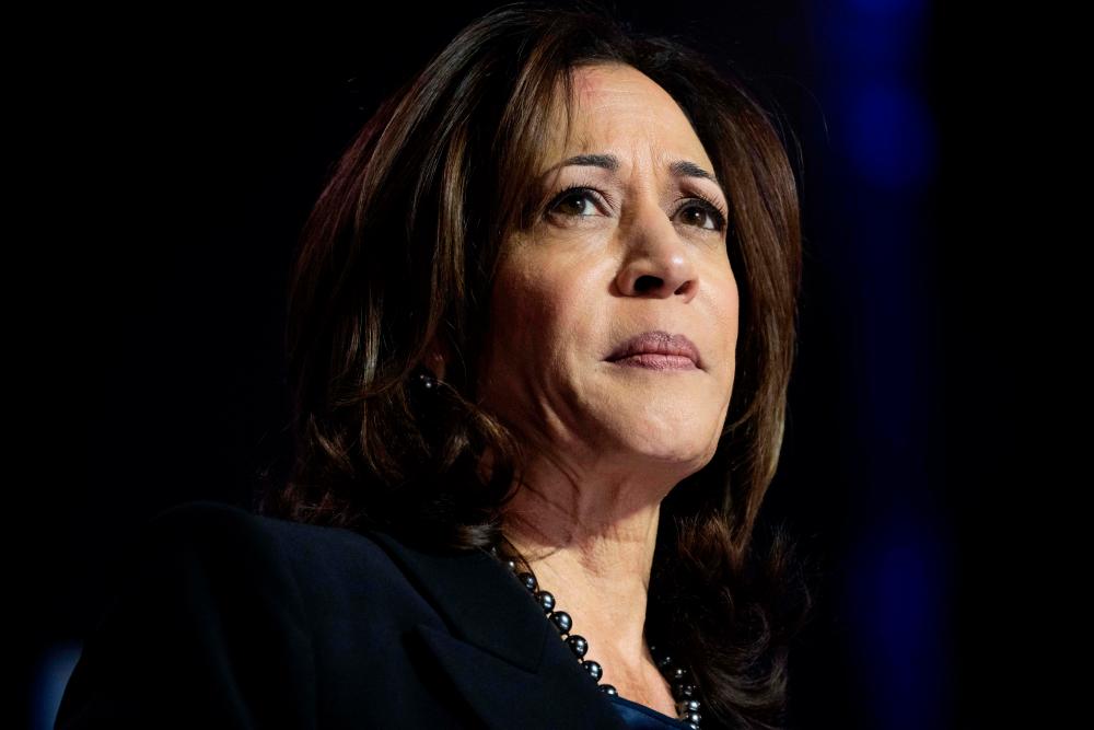 US Vice President Kamala Harris speaks during a campaign rally to Restore Roe at Hylton Performing Arts Center in Manassas, Virginia, on January 23, 2024/AFPPix