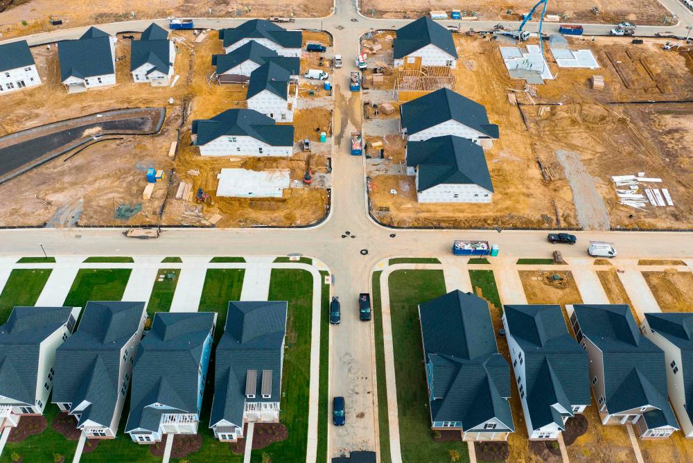 Aerial view of completed and under construction new homes at a site in Trappe, Maryland. – AFPpic