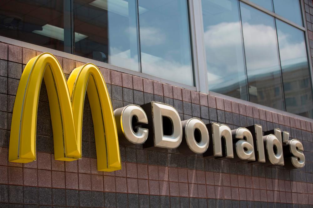 In this file photo the McDonald’s logo is seen outside a restaurant in Washington, DC, on July 9, 2019. — AFP