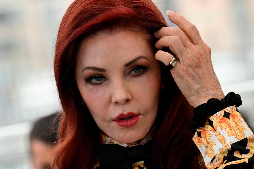In this file photo taken on May 26, 2022, US businesswoman and former wife of Elvis Presley, Priscilla Presley attends a photocall for the film “Elvis” during the 75th edition of the Cannes Film Festival in Cannes, southern France/AFPPix