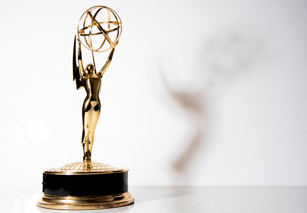 An Emmy Trophy is pictured in Los Angeles, California, on September 16, 2021/AFPPix