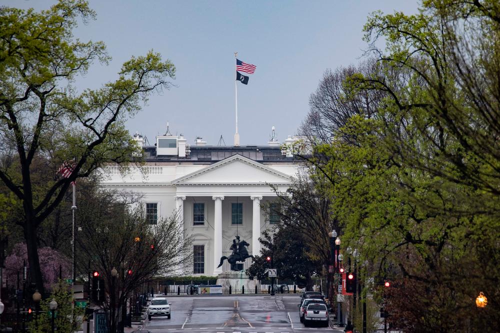 In this file photo taken on March 28, 2020 The White House is seen in the morning in Washington, DC. — AFP