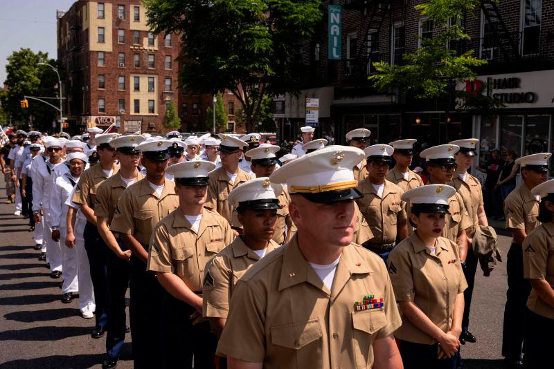 FiILEpix: US sailors and Marines march during the 156th Brooklyn’s Memorial Day Parade in the Brooklyn borough of New York City on May 29, 2023. AFPpix