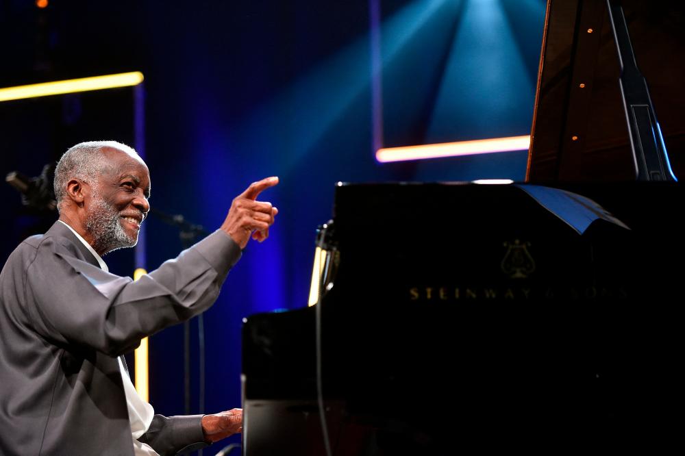In this file photo taken on August 04, 2016 US jazz pianist and composer, Ahmad Jamal (born Frederick Russell Jones) performs during a concert in the Marciac Jazz Festival in Marciac. AFPPIX