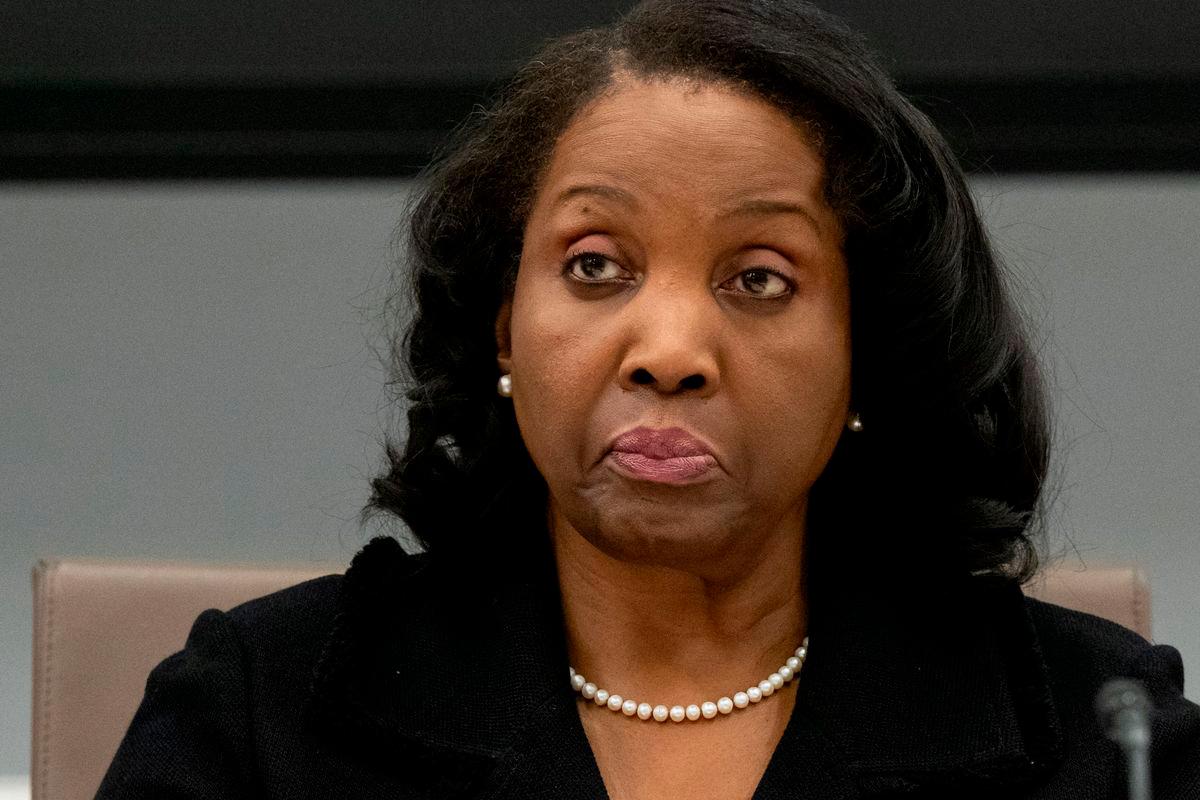 (FILES) Lisa Cook, member of the Board of Governors of the US Federal Reserve, attends a Federal Reserve Board open meeting discussing proposed revisions to the board’s supplementary leverage ratio standards at the Federal Reserve Board building in Washington, DC, on June 25, 2025. (Photo by SAUL LOEB / AFP)