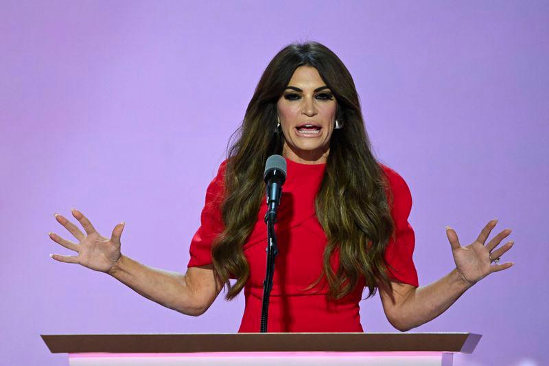 US TV news personality Kimberly Guilfoyle speaks during the third day of the 2024 Republican National Convention at the Fiserv Forum in Milwaukee, Wisconsin, on July 17, 2024. - AFPPIX