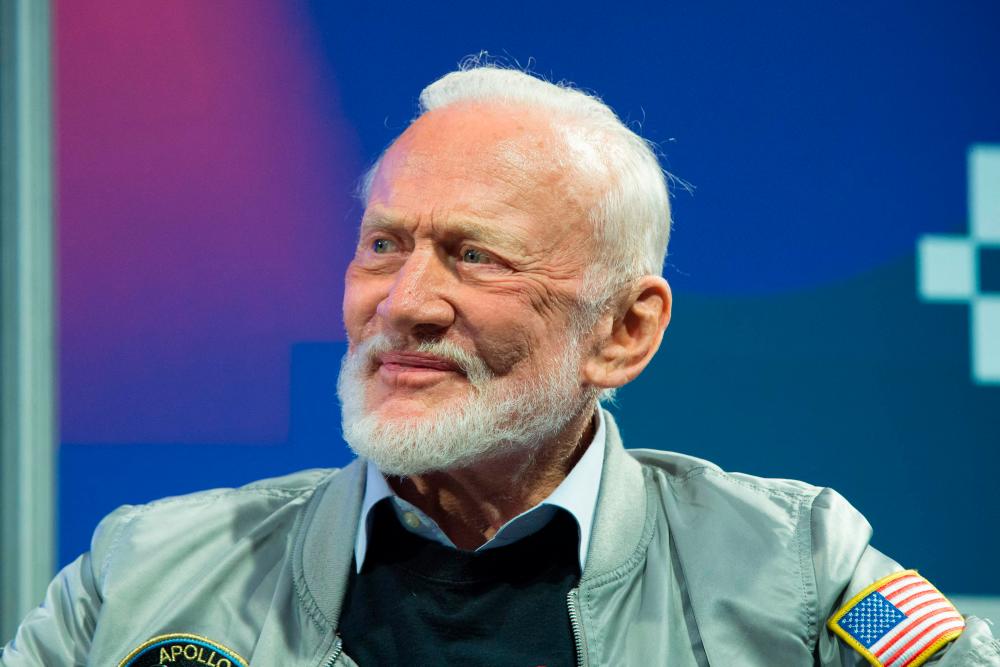 In this file photo taken on March 14, 2017 Buzz Aldrin participates in a featured session during the South by Southwest (SXSW) Interactive Conference at the Austin Convention Center in Austin, Texas/AFPPix