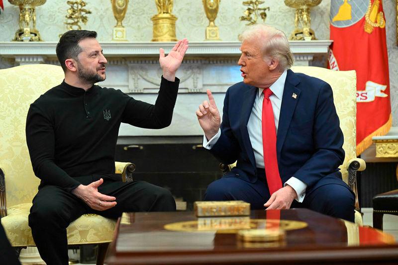 US President Donald Trump and Ukraine’s President Volodymyr Zelensky meet in the Oval Office of the White House in Washington, DC on Feb 28, 2025. FILE PIX - AFP pix