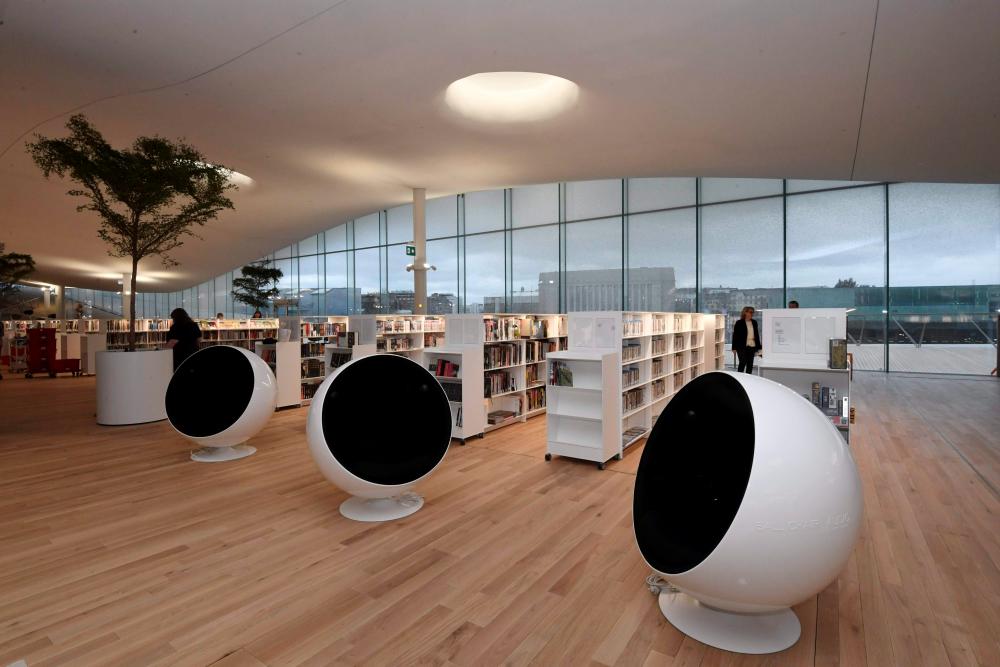 A room of Helsinki's new Central Library Oodi is seen during a preview on Nov 30, 2018 in Helsinki, Finland. The new library opened its doors to the public on Dec 5, 2018, a day before Finland's 101st birthday. — AFP