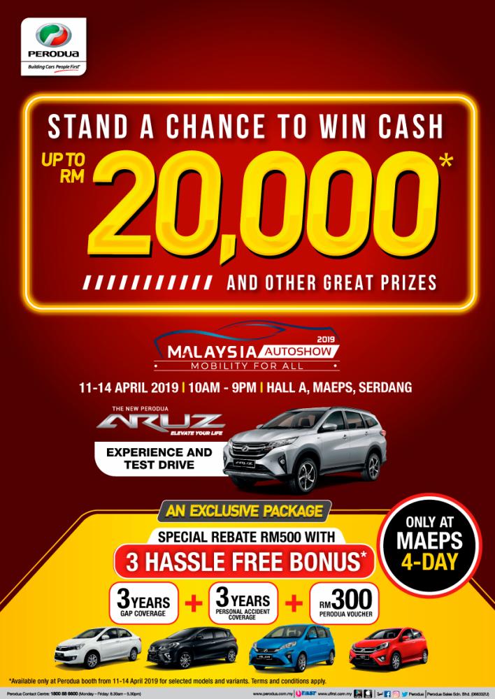 Perodua cash prizes, deals at Malaysia Autoshow 2019