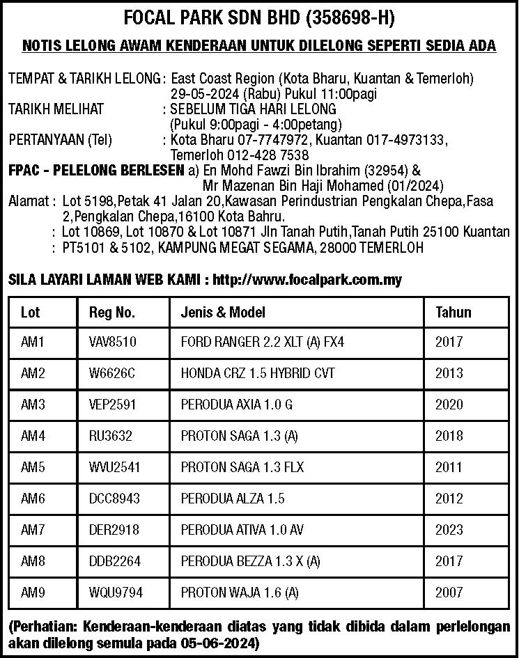 Focal Park (Lelong Kenderaan)