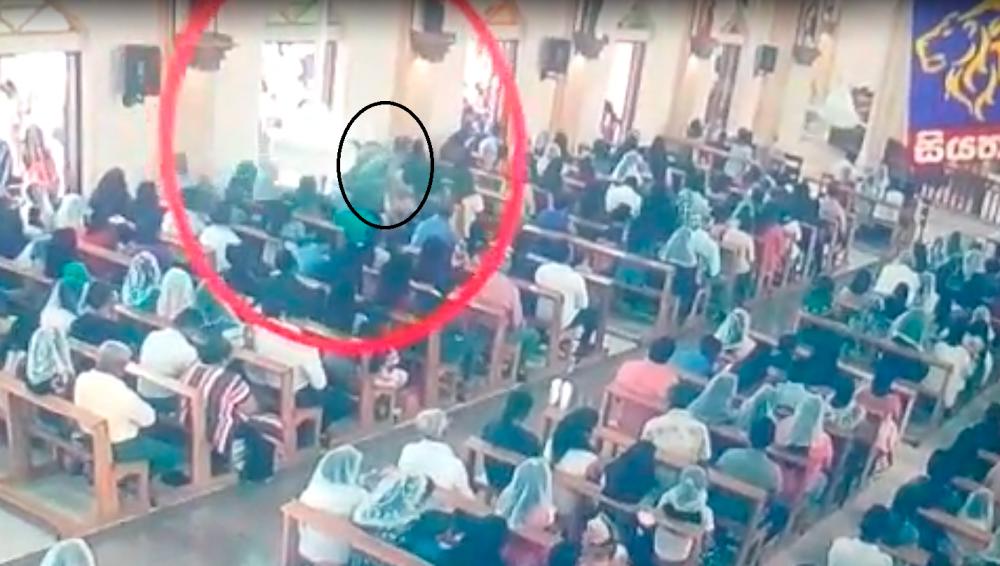 Screenshot of the footage courtesy of the suicide bomber in the church.