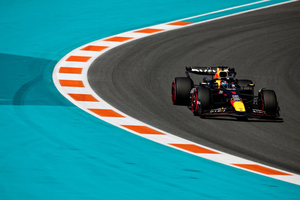 Max Verstappen of the Netherlands driving the (1) Oracle Red Bull Racing RB20 on track during qualifying ahead of the F1 Grand Prix of Miami at Miami International Autodrome on May 04, 2024 in Miami, Florida. - AFPPIX