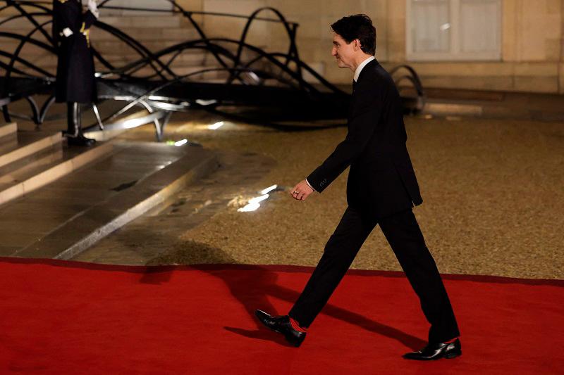 Canada’s Prime minister Justin Trudeau arrives to attend a European heads of state meeting on the sideline of the Artificial Intelligence (AI) Action Summit, at the Elysee palace, in Paris, on February 10, 2025. - Thomas SAMSON / AFP