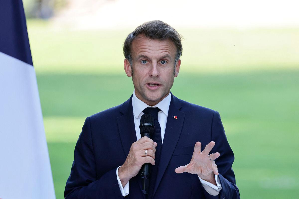 France's President Emmanuel Macron delivers a speech for the France Music Week, a day before the Fete de la Musique, at the Elysee presidential palace in Paris on June 20, 2025. - AFPPIX
