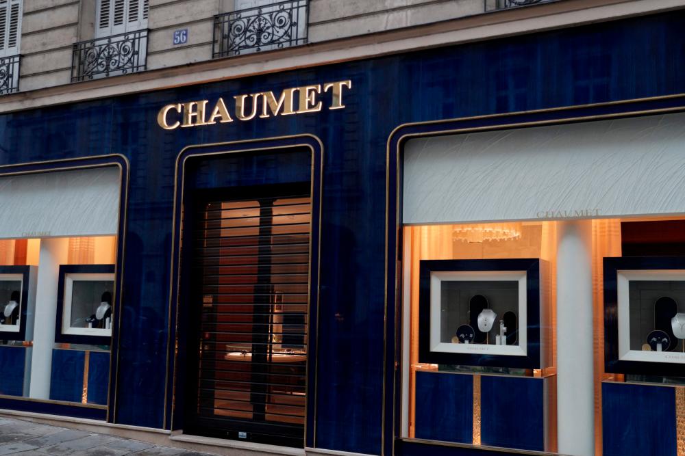 A photograph shows a Chaumet jewellery store located close to the Champs-Elysee avenue in central Paris, on July 27, 2021. -AFP
