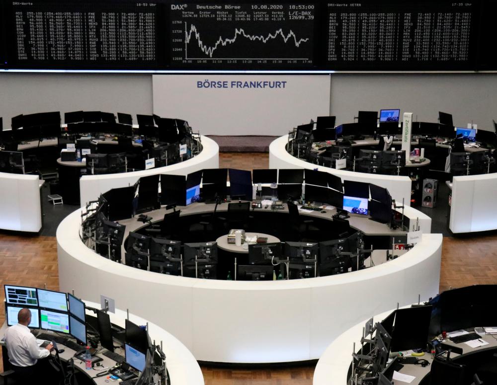 A view of the stock exchange in Frankfurt, Germany. There is still a quite optimistic mood on the financial markets. – REUTERSPIX