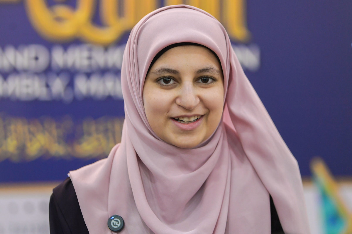Palestinian representative Jenan Nabil Mohammed Nofal is among eight participants in the memorisation category who will be reciting at the 65th International Al-Quran Recital and Memorisation Assembly (MTHQA) at the World Trade Centre Kuala Lumpur here today. – BERNAMA