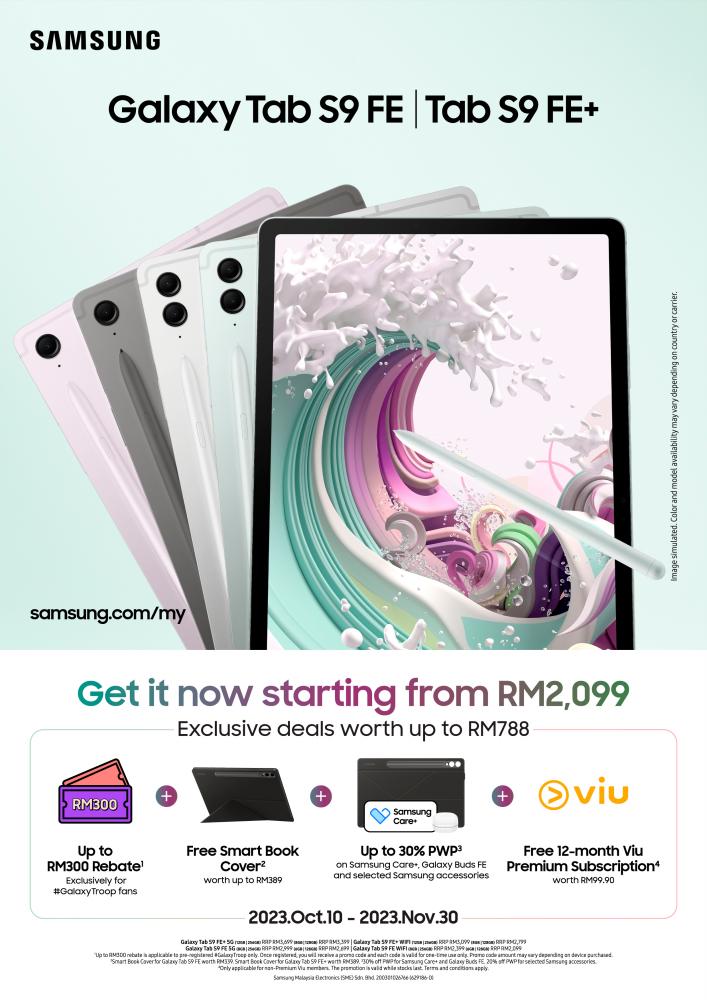 Galaxy Tab S9 FE launch promo. $!Galaxy Tab S9 FE launch promo.