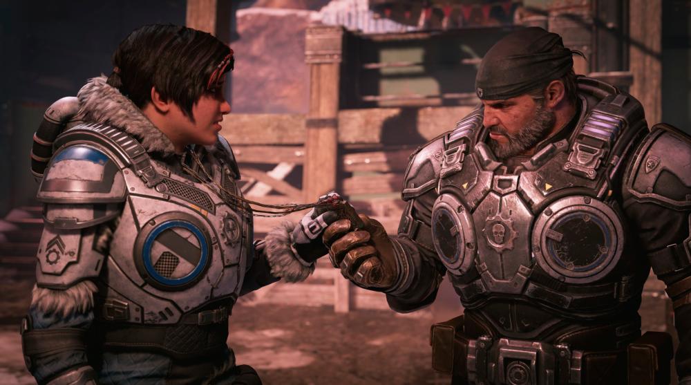 While sci-fi soldier Kait (L) leads ‘Gears 5,‘ franchise icon Marcus (R) still features. — AFP Relaxnews
