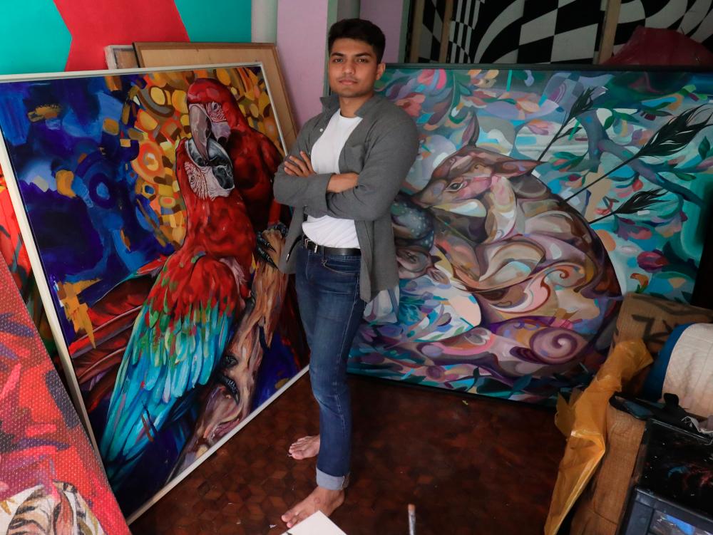 Haris held his first solo exhibition at Artemis Art in Publika.– MASRY CHE ANI/THESUN